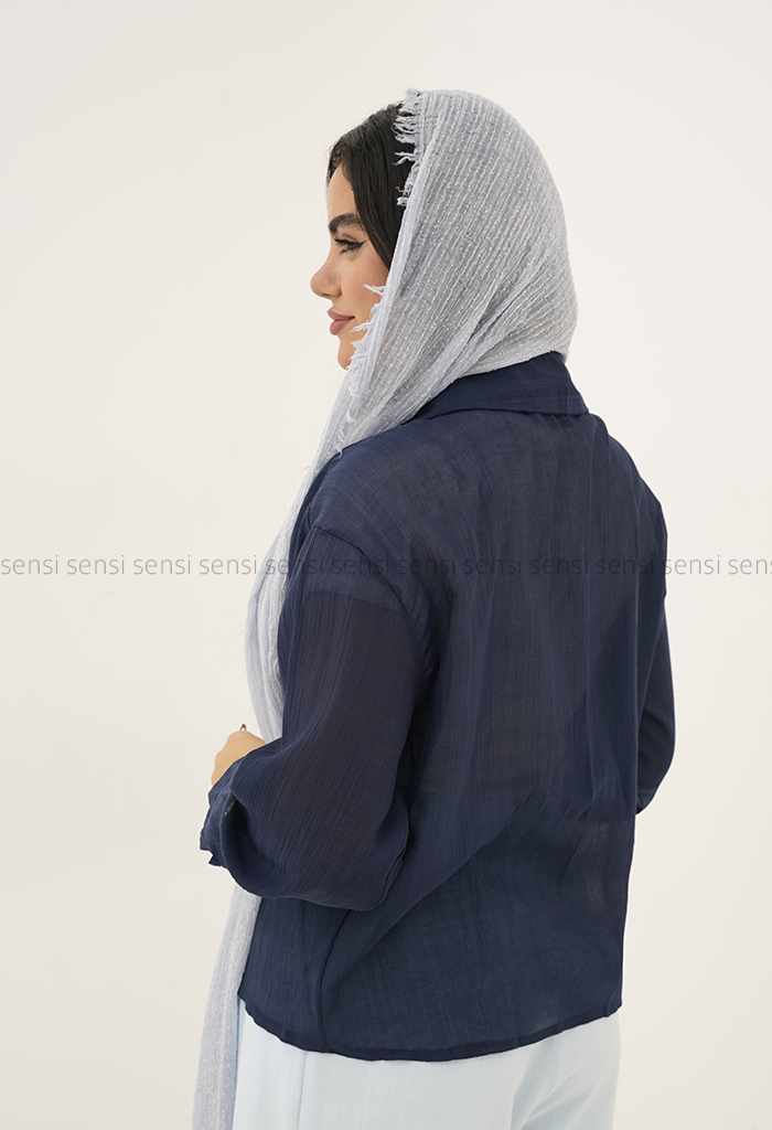 شومیز زنانه شیشه ای آستین پاگن کد1006241